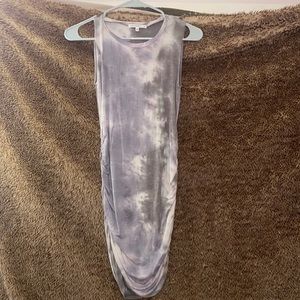 Casual bodycon green tie dye dress